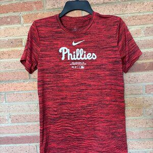Nike MLB Phillies Red Velocity Short Sleeve Performance Tee Men XS Dri-Fit